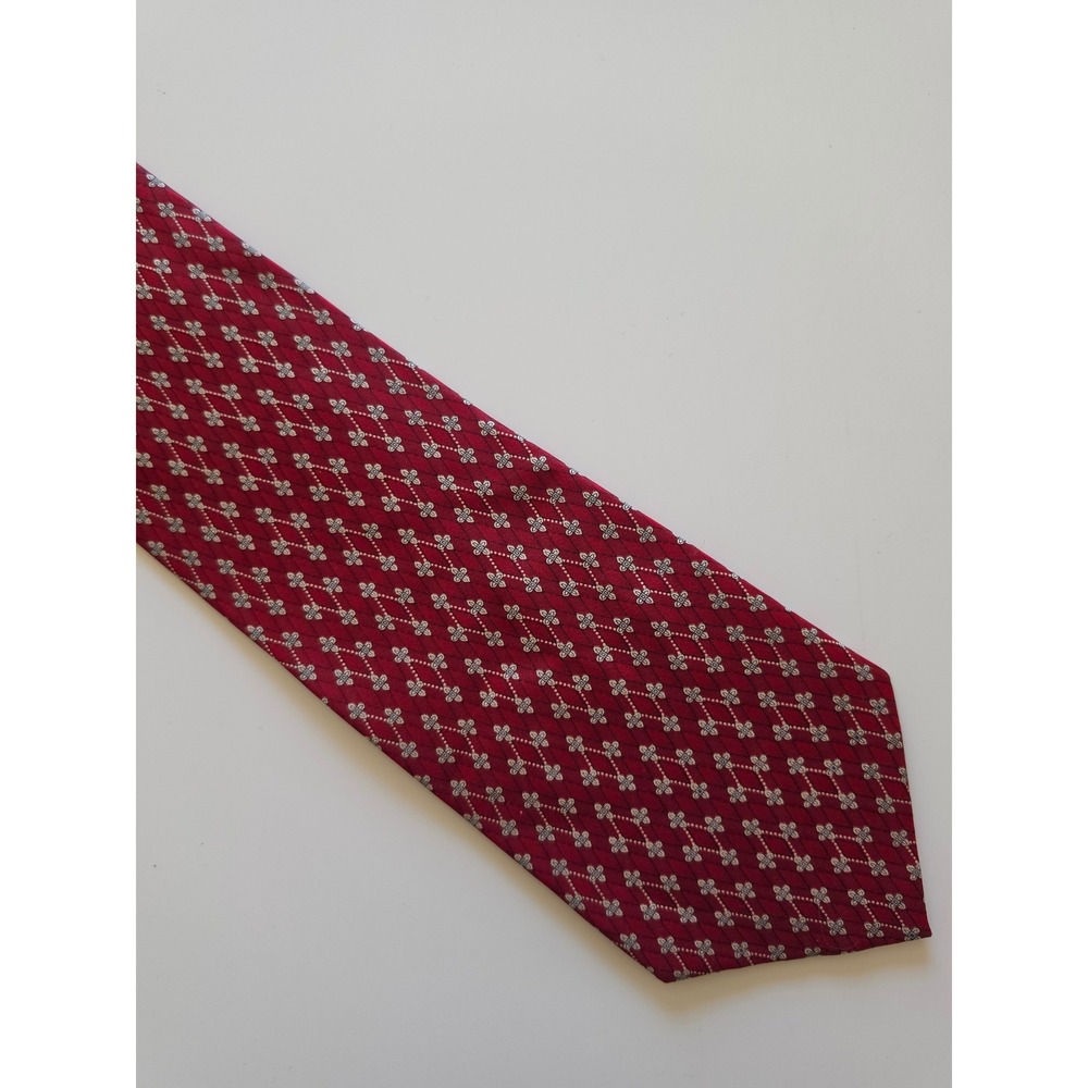 GUCCI‎ 100% Silk Italy Preppy Old Money Maximalist Geometric Floral Red Tie